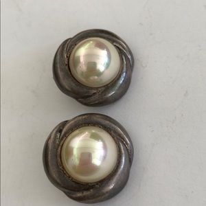 Vintage signed Barra Sterling clip on earrings